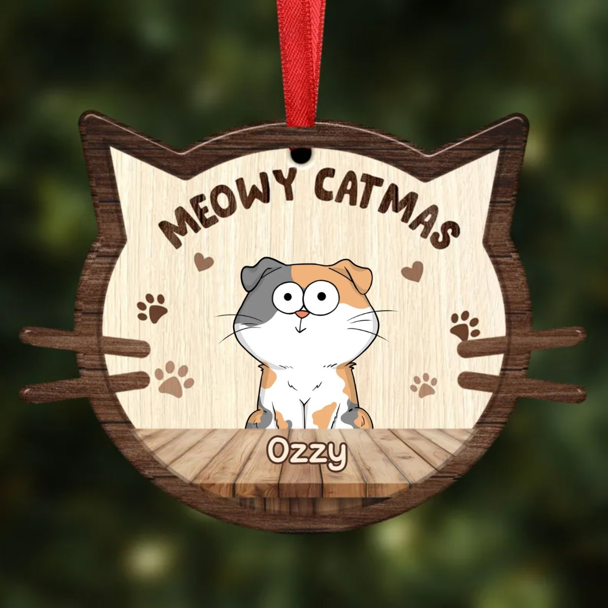 Cat Lovers - Double Trouble Funny Cat - Personalized Ornament