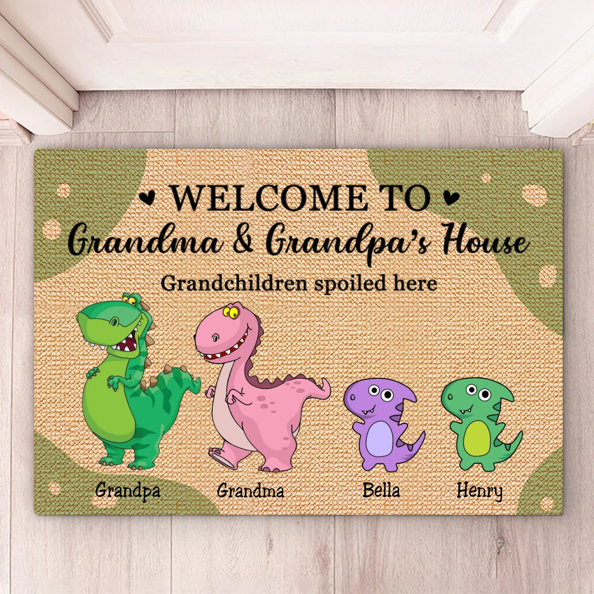 Grandpa & Grandma - Welcome To Grandma And Grandpa's House. Grandchildren Spoiled Here - Personalized Doormat