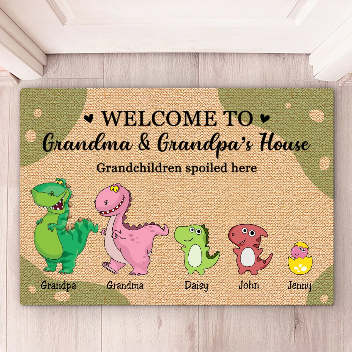 Grandpa & Grandma - Welcome To Grandma And Grandpa's House. Grandchildren Spoiled Here - Personalized Doormat
